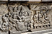 Prambanan - Bharata's coronation relief panel, Shiva Temple.  